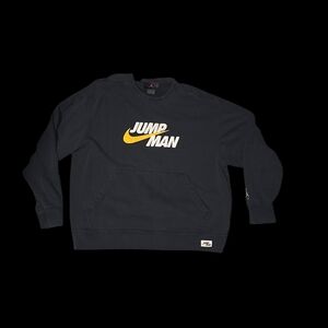 Jordan Jumpman Crewneck Sweatshirt - Black with Yellow Accent